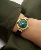 GUESS Ladies Black Gold Tone Array Analog Watch GW0912L4