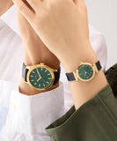 GUESS Ladies Black Gold Tone Array Analog Watch GW0912L4
