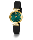 GUESS Ladies Black Gold Tone Array Analog Watch GW0912L4