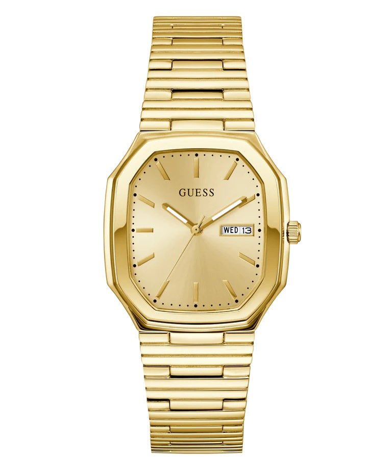 GUESS Mens Gold Tone Date Watch GW0978G2