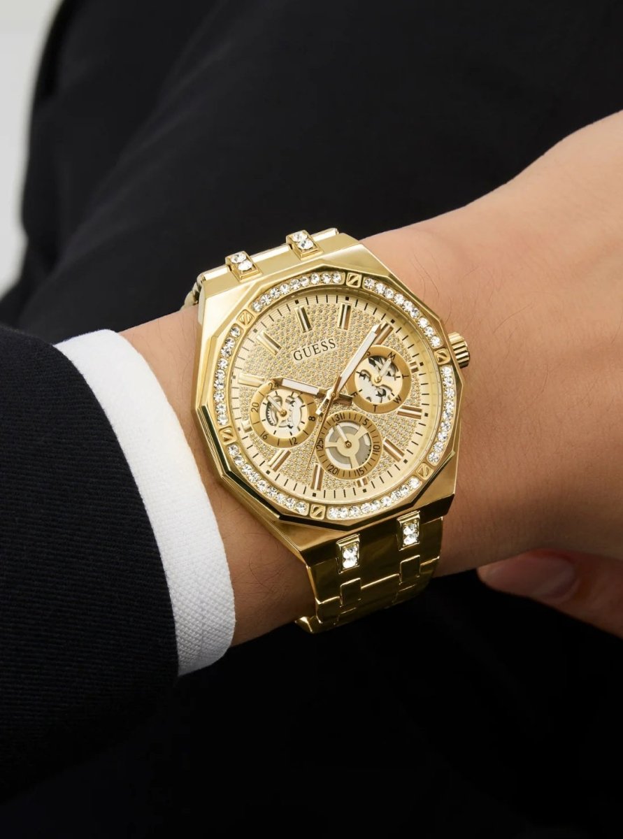 GUESS Gold kryptonite glitz watch GW0960L2