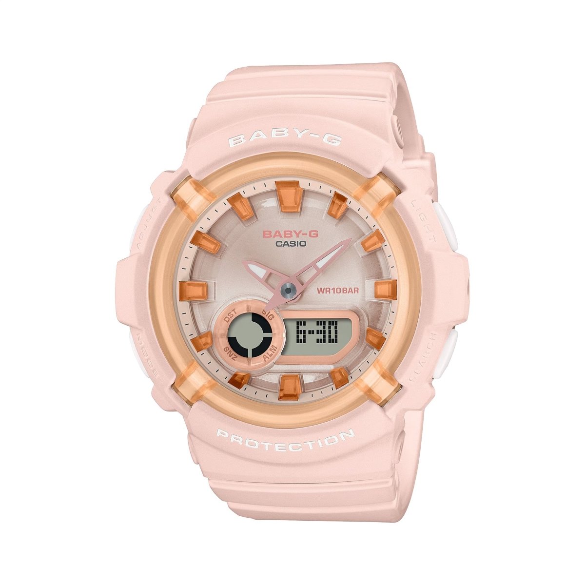 Baby-G | Casio Ladies Coral Pink Analog-Digit (BGA-280) Watch - BGA-280SW-4A