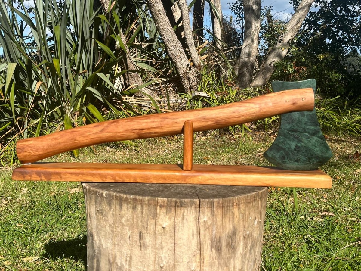 New Zealand Wood and Serpentine Stone Axe HBS03