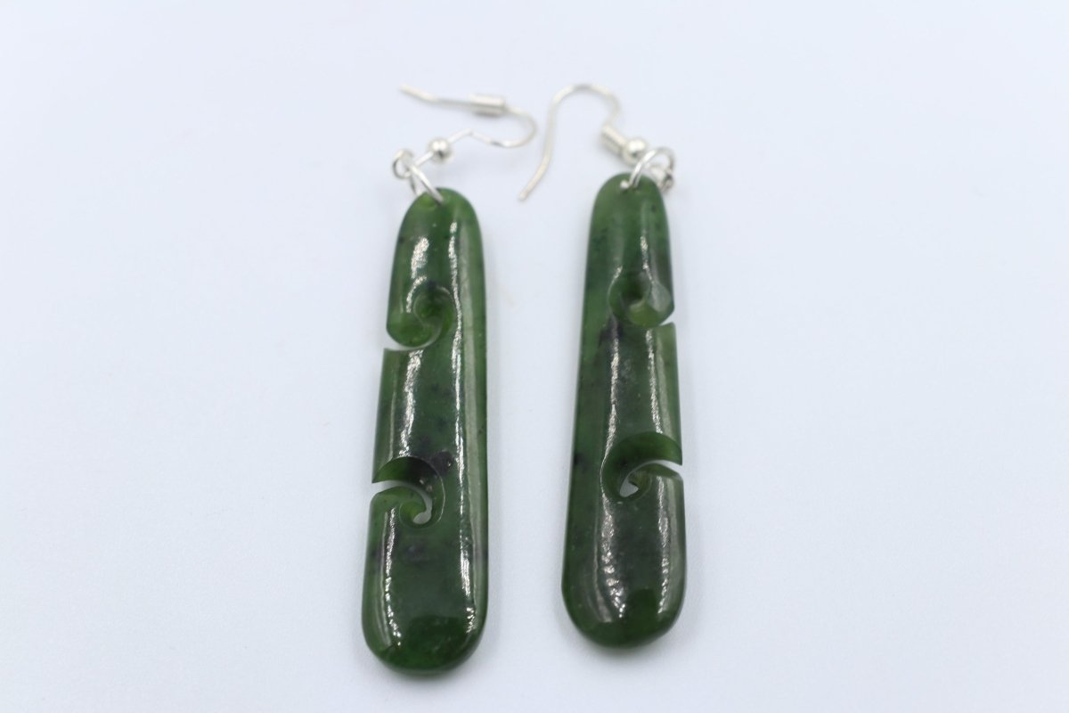 NZ Greenstone Drop Earrings