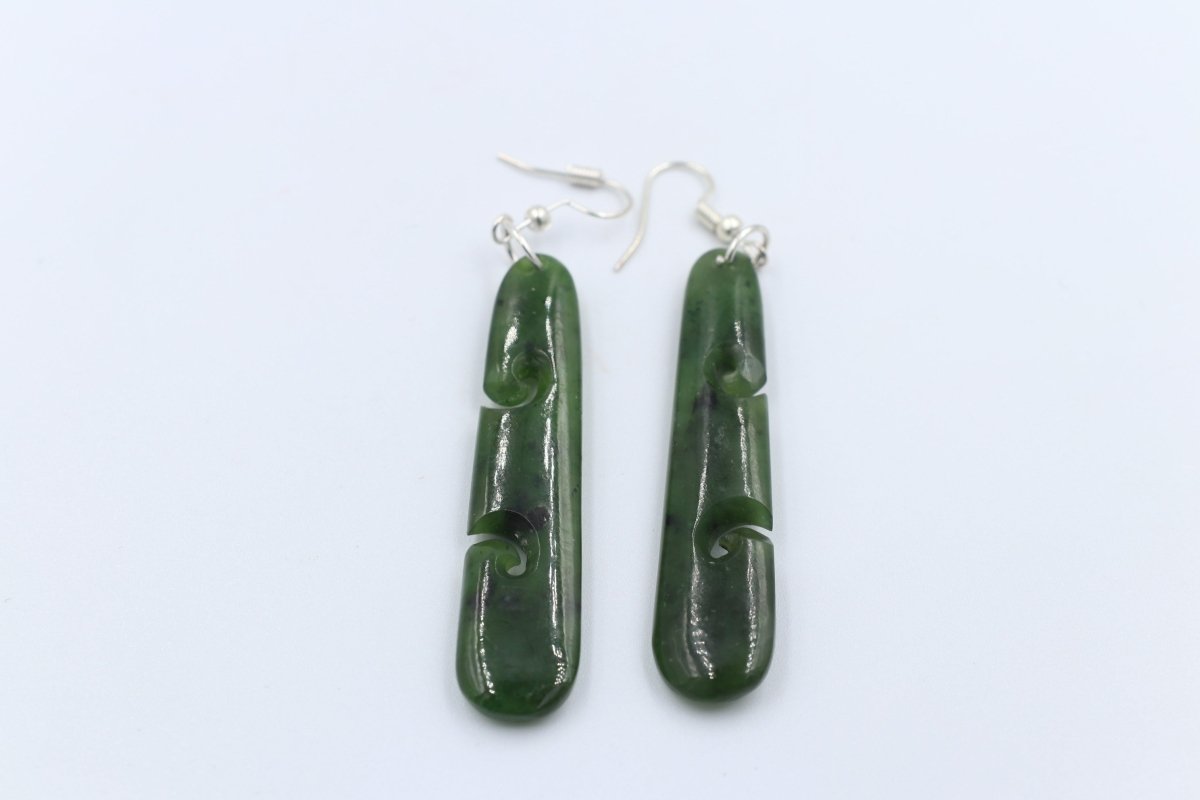 NZ Greenstone Drop Earrings