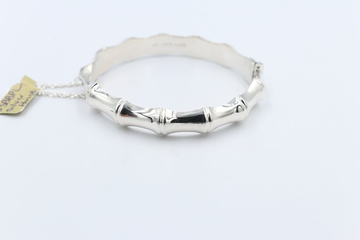 Sterling Silver Bamboo Hinge Bangle