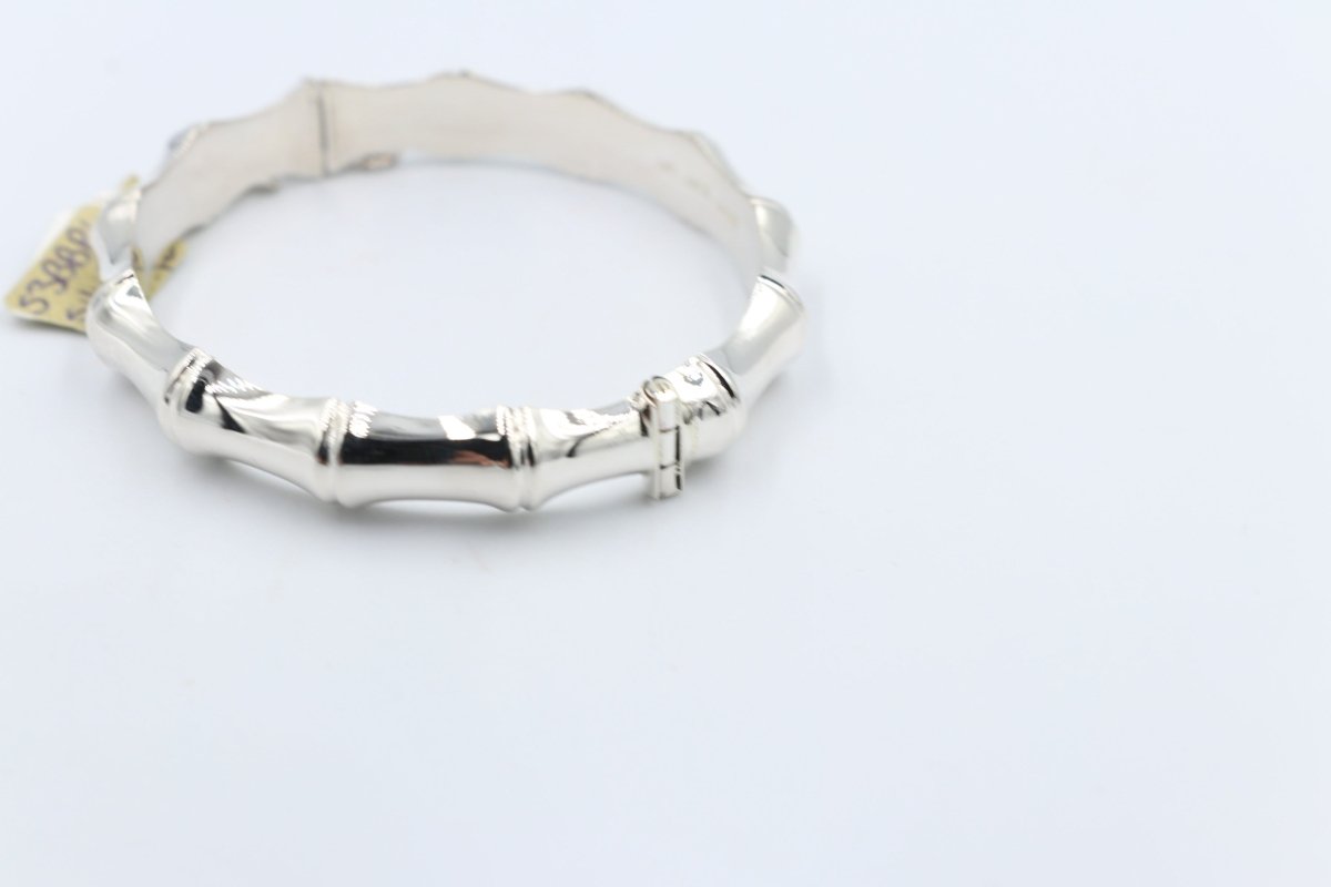 Sterling Silver Bamboo Hinge Bangle