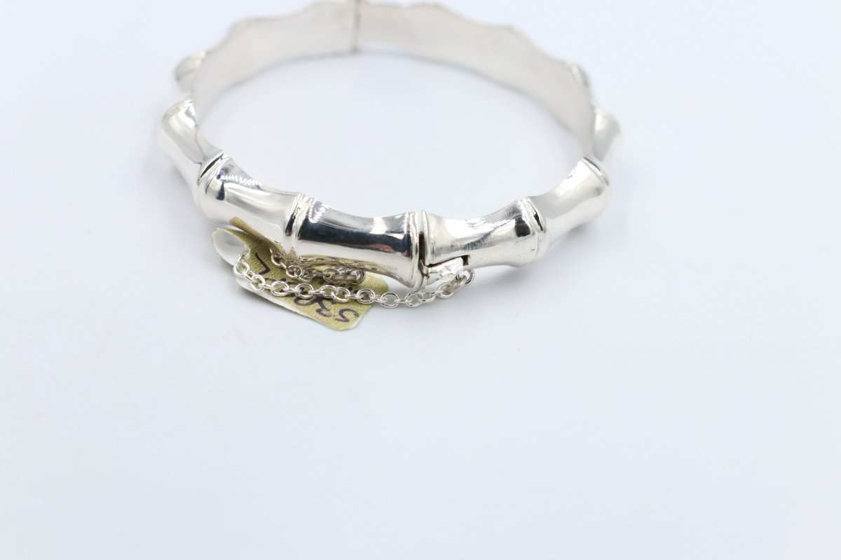 Sterling Silver Bamboo Hinge Bangle
