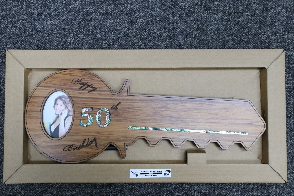 50th KEY - Wooden Photo key with Pen