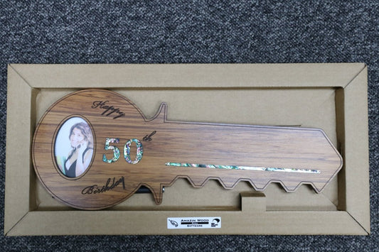 50th KEY - Wooden Photo key with Pen