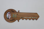 21ST KEY - Wooden Oval Photo key with Pen
