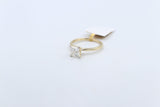 14ct Yellow Gold Lab Grown Solitaire Princess cut Diamond Ring TDW 1ct