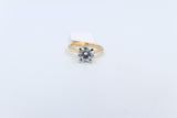 18ct Yellow Gold Lab Grown Certified Solitaire Diamond Ring TDW 2ct