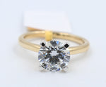 18ct Yellow Gold Lab Grown Certified Solitaire Diamond Ring TDW 2ct