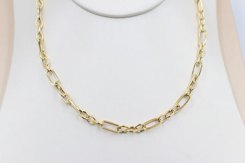 9ct Gold Paperclip figaro Chain 45cm