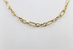 9ct Gold Paperclip figaro Chain 45cm