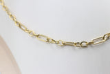 9ct Gold Paperclip figaro Chain 45cm
