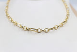 9ct Gold Paperclip figaro Chain 45cm