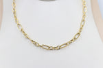 9ct Gold Paperclip figaro Chain 45cm