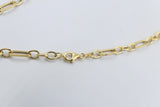 9ct Gold Paperclip figaro Chain 45cm