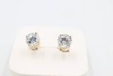 9ct Gold CZ Earrings 6mm