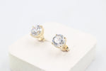 9ct Gold CZ Earrings 6mm