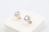 9ct Gold CZ Earrings 6mm