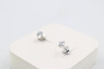 9ct White Gold CZ Earrings 5mm