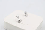 9ct White Gold CZ Earrings 5mm