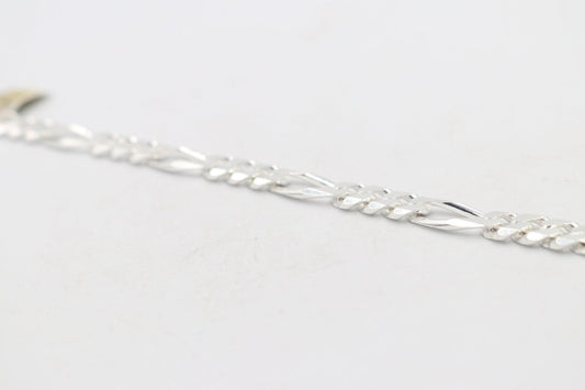 Sterling Silver 3:1 Figaro Bracelet IRA55