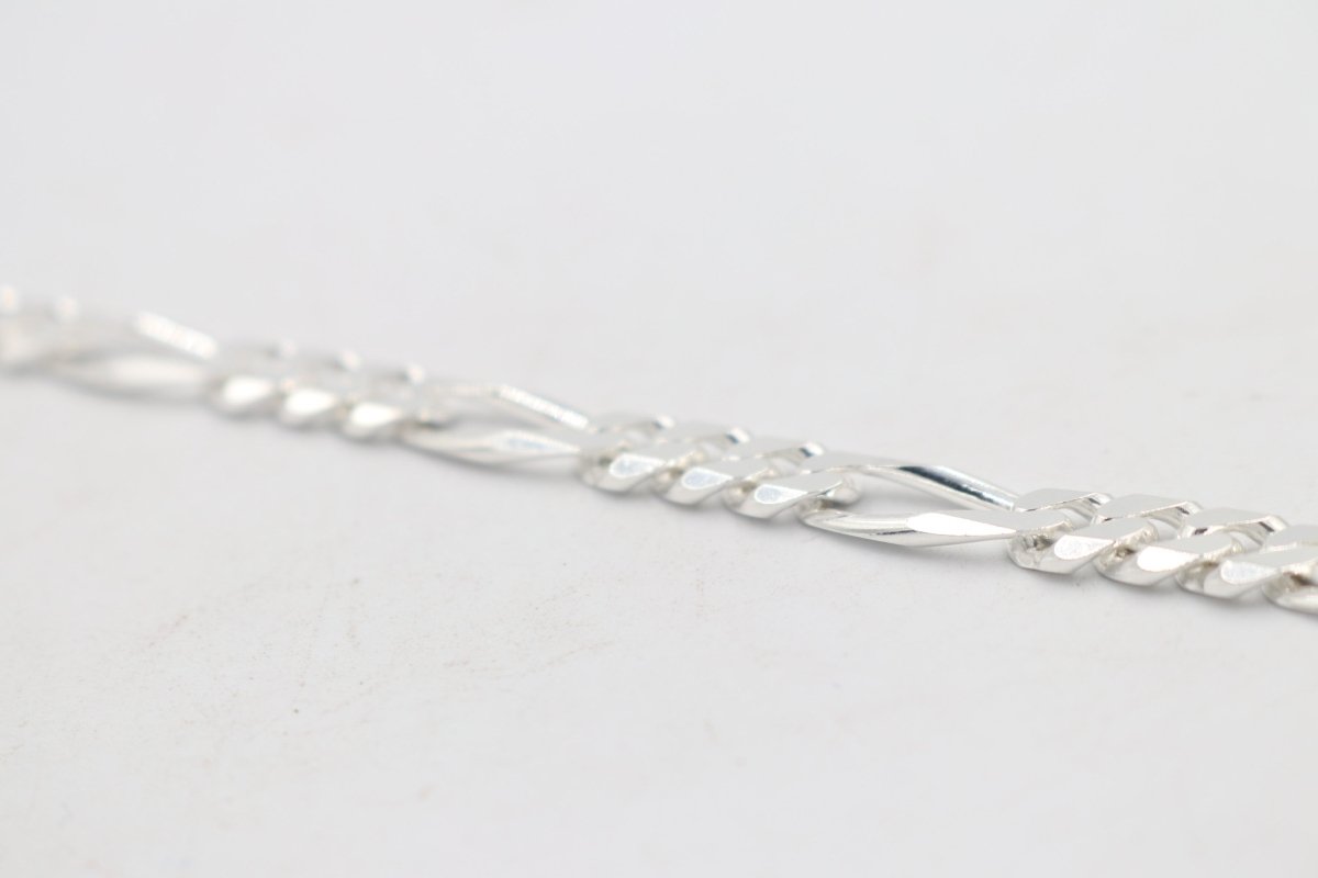 Sterling Silver 3:1 Figaro Bracelet IRA55