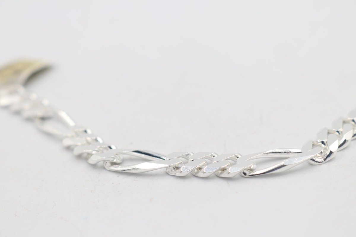 Sterling Silver 3:1 Figaro Bracelet IRA55