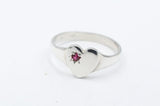 Stg Silver Girls Heart Signet Ring ALXSIG