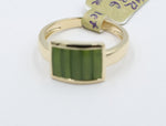 9ct Gold Ladies  Greenstone Ring