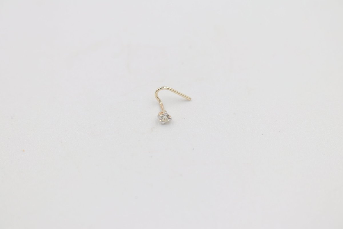 9ct Yellow Gold Genuine Diamond Nose Stud 0.01ct