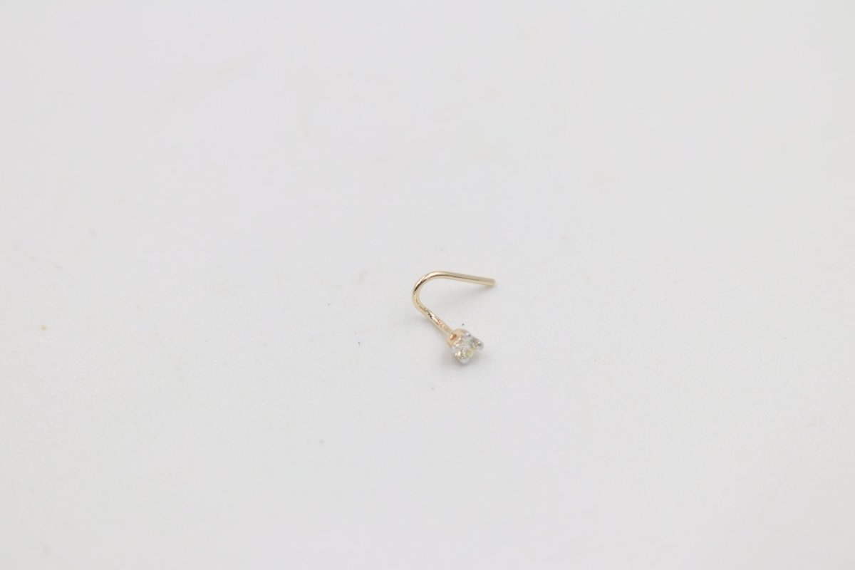 9ct Yellow Gold Genuine Diamond Nose Stud 0.01ct