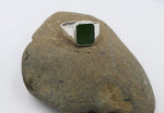 Stg Silver Ring with New Zealand Greenstone 76ALXG