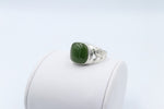 Stg Silver Mens Filigree Ring with Greenstone