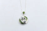 Stg Silver Greenstone Set Pendent MJ41