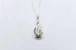 Stg Silver Greenstone Set Pendent MJ43