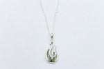 Stg Silver Greenstone Set Pendent MJ43