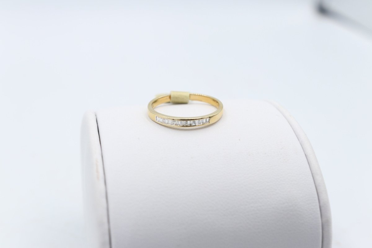 9ct Yellow Gold Baguette Diamond Channel set Ring