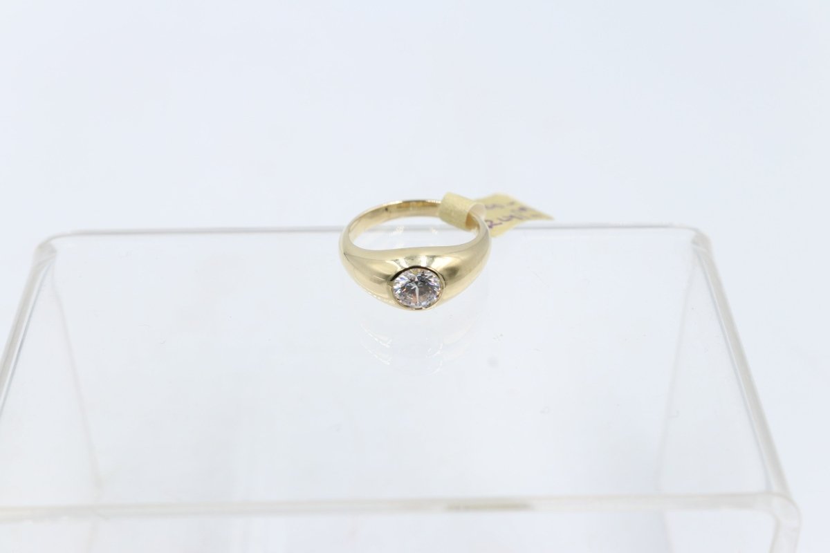 9ct Gold Dome Ring with CZ SYR2208