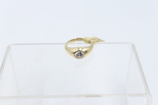 9ct Gold Dome Ring with CZ SYR2208