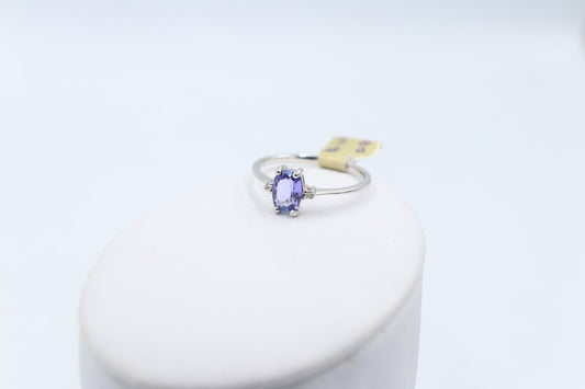 9ct White Gold Tanzanite & Diamond Ring SYR7150