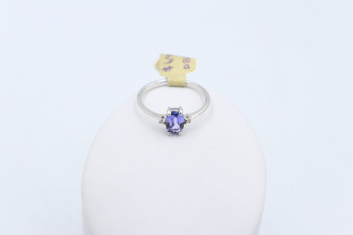 9ct White Gold Tanzanite & Diamond Ring SYR7150