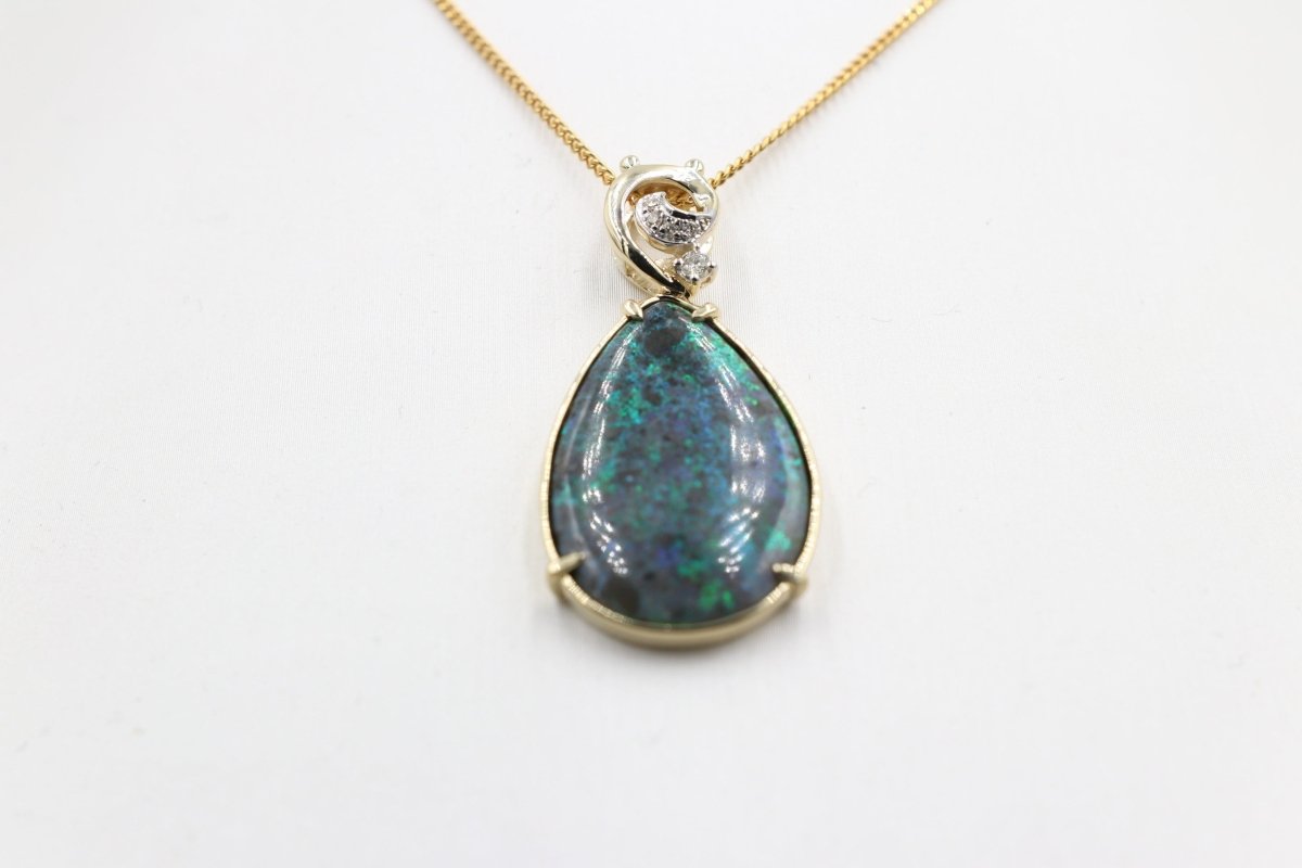 9ct Gold Handmade setting for Full Opal with Diamonds  CYOPAL