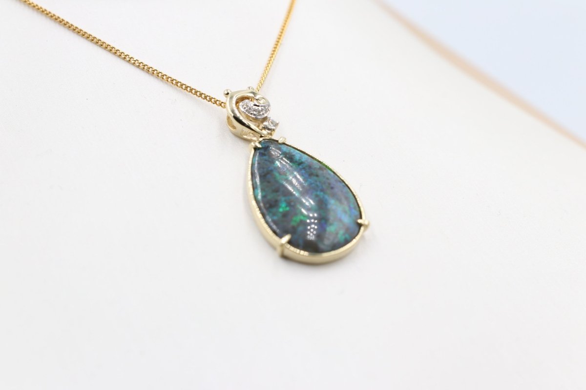 9ct Gold Handmade setting for Full Opal with Diamonds  CYOPAL