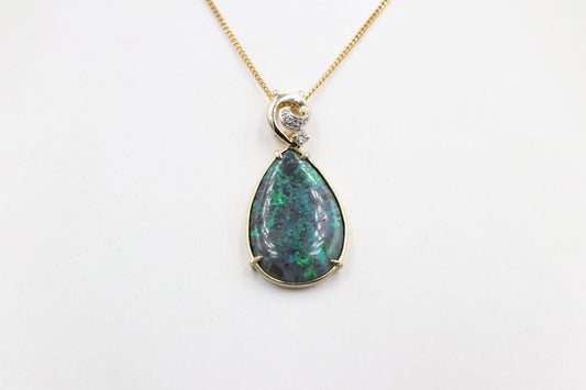 9ct Gold Handmade setting for Full Opal with Diamonds  CYOPAL