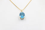 9ct Gold Genuine Blue Topaz Pendent SYP1160